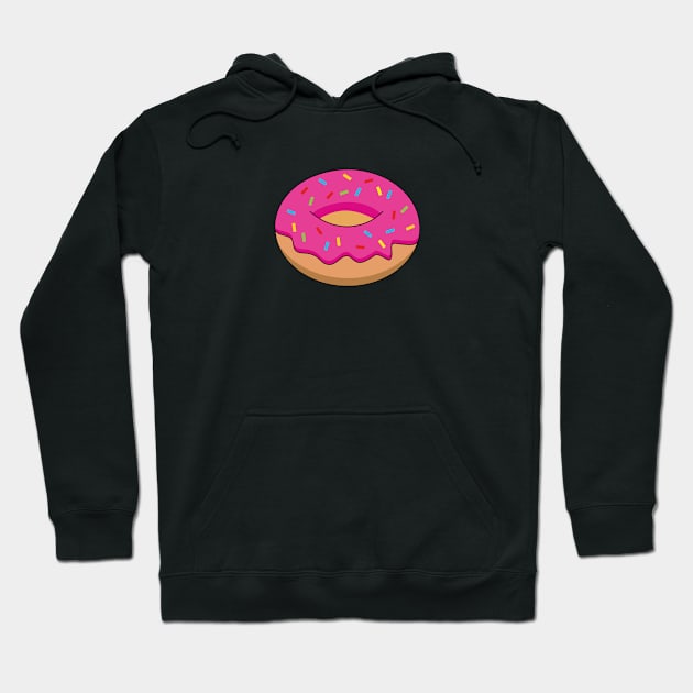 Strawberry Donut with Sprinkles Cartoon Hoodie by BirdAtWork